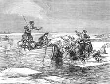Russian villagers on floating ice, 1874. Creator: Unknown