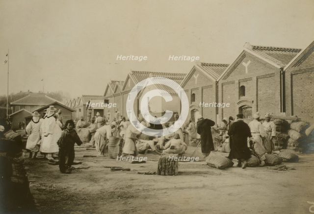 Russian wheat warehouse, Chemulpo, c1904. Creator: Robert Lee Dunn.