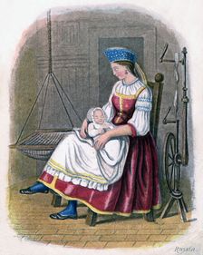 Russian Woman with Baby 1809.Artist: W Dickes
