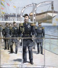 Russian Admiral Avellan on board the cruiser Emperor Nicholas I 1893
