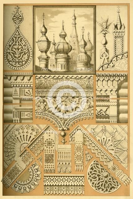 Russian architectural ornament and wood carving, (1898). Creator: Unknown.
