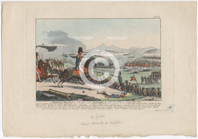 Russian attack from the entrenched camp at Dryssa on 15 July 1812. Artist: Campe, August Friedrich Andreas (1777-1846)