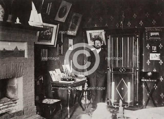 Russian author Anton Chekhov in his studio, Yalta, Crimea, Russia, 1901. Artist: Leonid Sredin