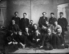 Russian author and poet Andrei Bely with symbolist authors, 1907