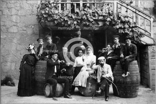 Russian author Alexander Kuprin with his wife in Yalta, Crimea, early 20th century. Artist: Unknown