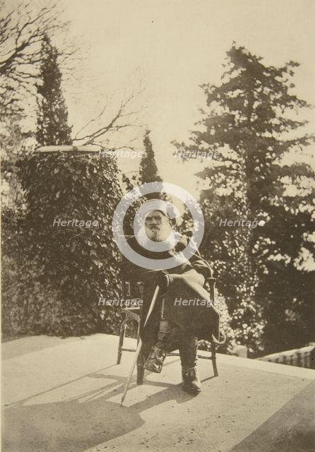 Russian author Leo Tolstoy, Gaspra, Crimea, Russia, 1902.  Artist: Sophia Tolstaya