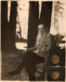 Russian author Leo Tolstoy, Yasnaya Polyana, near Tula, Russia, 1908. Creator: Sergey Mikhaylovich Prokudin-Gorsky