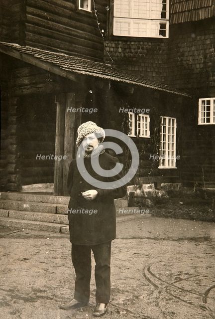 Russian author Leonid Andreyev at his house in Vammelsuu (Serovo), early 20th century. Artist: Karl Karlovich Bulla