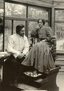 Russian author Leonid Andreyev with his wife, early 20th century. Artist: Karl Karlovich Bulla