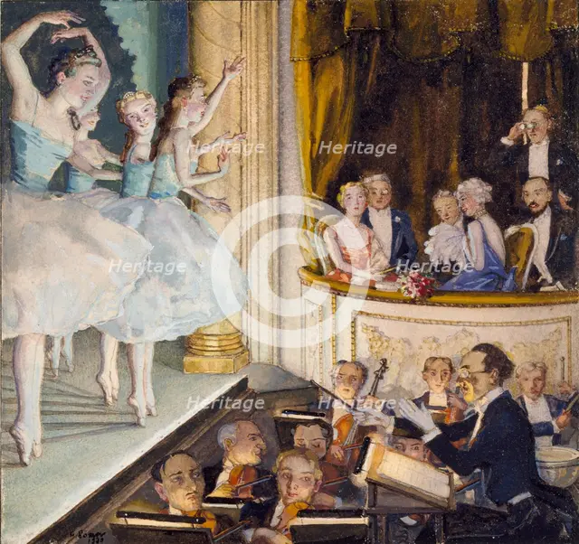 Russian ballet, 1930. Artist: Konstantin Somov.