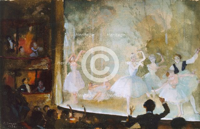 Russian Ballet, Champs-Elysees: Les Sylphides, 1932. Artist: Konstantin Somov.