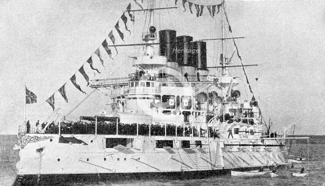 Russian battleship 'Retvisan', Russo-Japanese War, 1904-5. Artist: Unknown