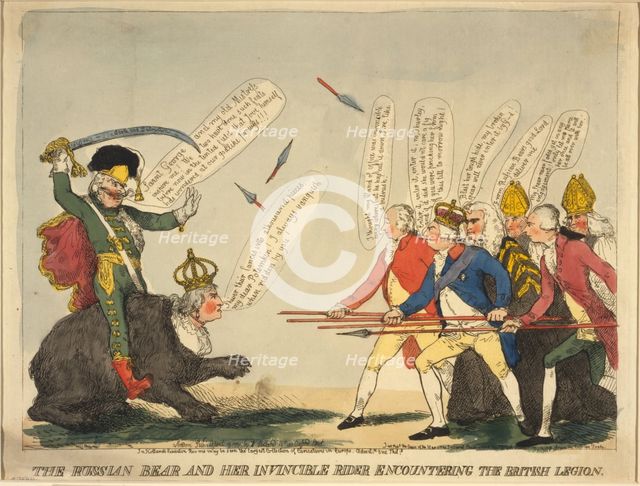 Russian bear and her invincible rider, 1791. Artist: Anonymous  
