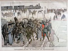 Russian cavalry heading into Mandchourie, China, 1900. Artist: Eugene Damblans