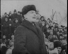 Russian Chairman of the Council of People's Commissars Vladimir Lenin Giving a Speech During...,1920 Creator: British Pathe Ltd