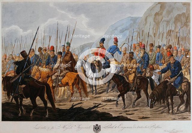 Russian Cossacks on March, c1800.  Creator: Hess, Carl Ernst Christoph (1755-1828).