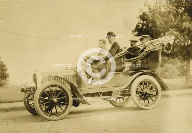 Russian delegates having automobile ride at Portsmouth, N.H., 1905. Creator: Nathan Lazarnick.