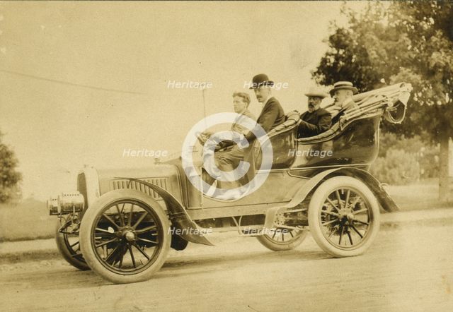 Russian delegates having automobile ride at Portsmouth, N.H., 1905. Creator: Nathan Lazarnick.