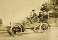 Russian delegates having automobile ride at Portsmouth, N.H., 1905. Creator: Nathan Lazarnick