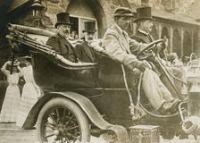 Russian envoys Serge Witte and Baron de Rosen in an automobile, c1905. Creator: Unknown