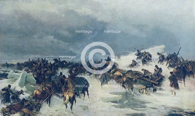 Russian Forces Crossing the frozen Gulf of Bothnia in 1809, 1875. Creator: Kotzebue, Alexander von (1815-1889).