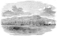 Russian Fleet moored outside the Batteries of Sebastopol, under the guns, September 22, 1854. Creator: Unknown