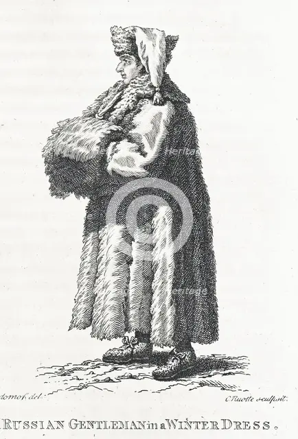 Russian Gentleman in a Winter Dress, 1802.  Creator: Louis Charles Ruotte.