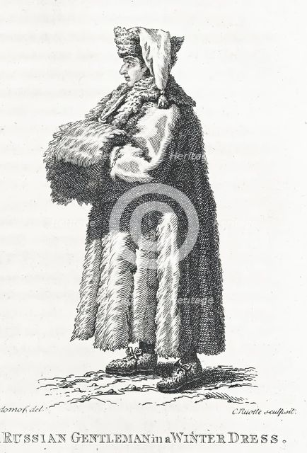Russian Gentleman in a Winter Dress, 1802.  Creator: Louis Charles Ruotte.