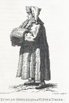 Russian Gentleman in a Winter Dress, 1802. Creator: Louis Charles Ruotte