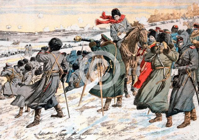 Russian General Kouropatkine giving order to retreat, Russo-Japanese War, 1904. Artist: Unknown