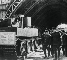 Russian generals inspecting an exposition of captured German armaments, Russia, 1943