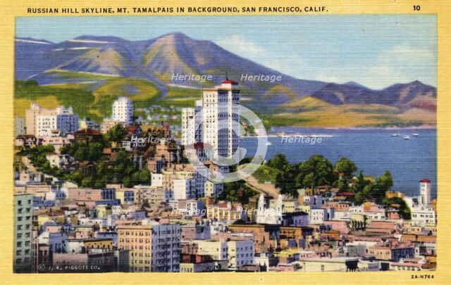 Russian Hill skyline, San Francisco, California, USA, 1932. Artist: Unknown