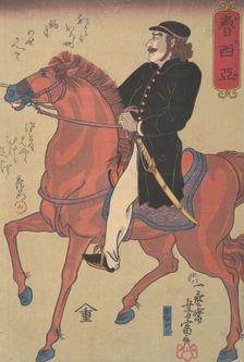 Russian Horseman, 10th month, 1860. Creator: Utagawa Yoshitomi