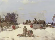 Russian Hunters, early-mid 20th century. Creator: Stepan Fedorovic Kolesnikov