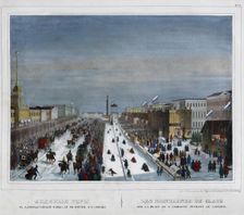 Russian Ice Mountain on the Admiralty Square in St. Petersburg, 1850s