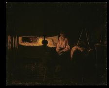 Russian interior, 1872. Creator: Vasily Maksimov