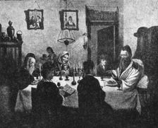 Russian Jews at Pesach Seder, c1900. Creator: Unknown