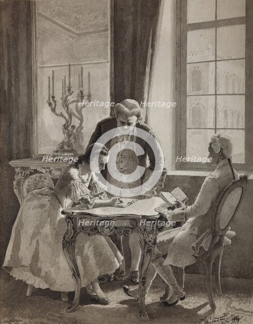 Russian language lesson of Empress Catherine II, 1894. Artist: Klodt, Mikhail Petrovich, Baron (1835-1914)