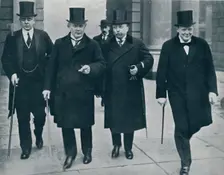 Russian Minister of Finance in England: M. Bark on his way to the House of Commons, 1914