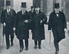 Russian Minister of Finance in England: M. Bark on his way to the House of Commons, 1914