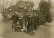 Russian Minister Pavlov and Mrs. Pavlov on Legation grounds at Seoul, c1904. Creator: Robert Lee Dunn