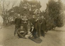 Russian Minister Pavlov and Mrs. Pavlov on Legation grounds at Seoul, c1904. Creator: Robert Lee Dunn