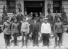 Russian Mission To U.S. - Front: Lt. Dimitri Martinoff; Capt. Chutt; Lt. Gen. Roop..., July 1917. Creator: Harris & Ewing