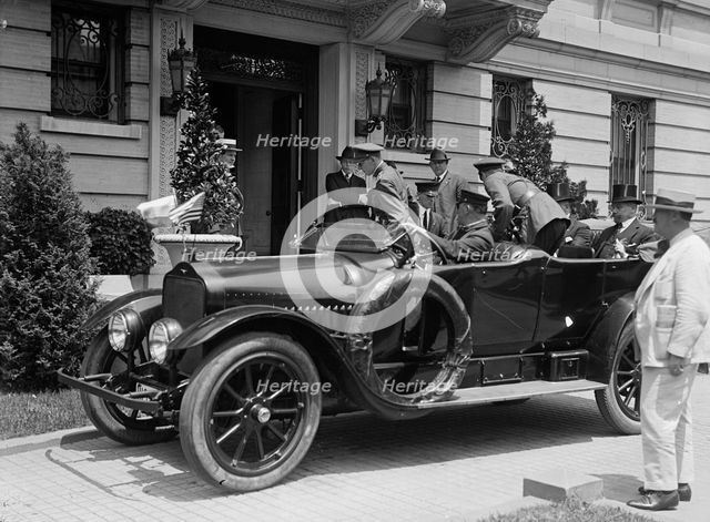 Russian Mission To U.S. - Mission Arriving at Embassy, July 1917. Creator: Harris & Ewing.