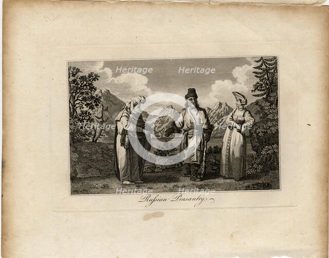 Russian Peasant Dresses, ca 1775. Artist: Tookey, James (active End of 18th cen.)