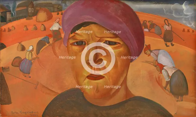 Russian Peasant Woman (From the series Les Visages de Russie), 1923. Artist: Grigoriev, Boris Dmitryevich (1886-1939)