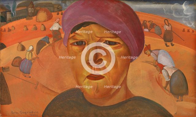 Russian Peasant Woman (From the series Les Visages de Russie), 1923. Artist: Grigoriev, Boris Dmitryevich (1886-1939)