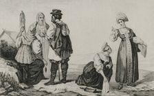 Russian peasants, 1839. Creator: Augustin François Lemaitre