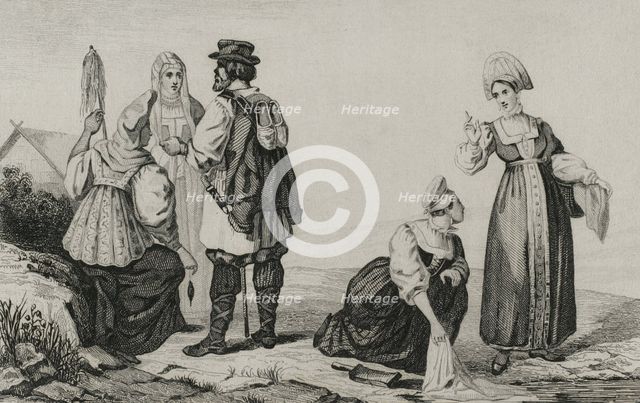 Russian peasants, 1839. Creator: Augustin François Lemaitre.
