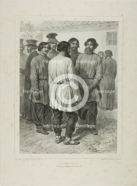 Russian Peasants, 1841. Creator: Auguste Raffet.